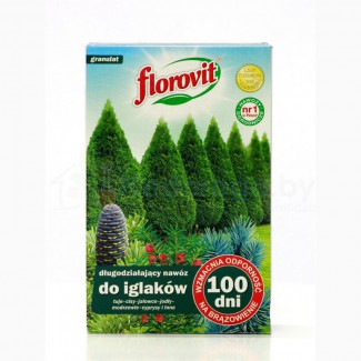 Удобрение Флоровит (Florovit) для туй длительного действия 100 дней 1 кг, коробка